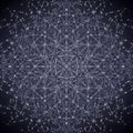 Geometric pattern with interconnected lines and nodes, forming a complex web-li Royalty Free Stock Photo