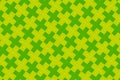 Geometric crosses design green and yellow background