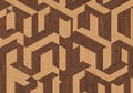 Geometric pattern with interlocking hexagonal shapes, featuring a wood texture. The design alternate Royalty Free Stock Photo