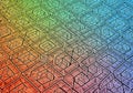 Geometric pattern with interlocking hexagons and diamonds, featuring a gradient that transitions Royalty Free Stock Photo