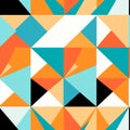 Geometric Pattern: Mid-century Illustration With Vibrant Colors