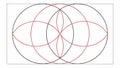 Geometric pattern of multiple overlapping circles design vector design Generative AI Royalty Free Stock Photo