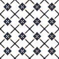Geometric Pattern with Navy Blue, Gold and White Tiles Royalty Free Stock Photo