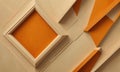 geometric pattern overlapping beige and orange shapes creates visually striking abstract design. Royalty Free Stock Photo