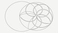 Geometric pattern of overlapping circles design, abstract element vector design Generative AI Royalty Free Stock Photo