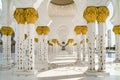 Columns and arabesques of Grand Mosque Abu Dhabi