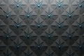 Geometric pattern with pyramids and blue stars