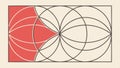 Geometric pattern within a rectangle using arcs and lines vector design Generative AI Royalty Free Stock Photo