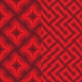 Seamless red texture design featuring an abstract vector pattern and vintage shapes for textile background material Royalty Free Stock Photo