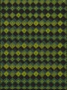 Geometric pattern with repeating squares and triangles, featuring a combination of green, yellow, and gray. Royalty Free Stock Photo