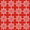 Geometric pattern seamless eight-pointed star stripes white red