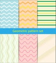 Geometric pattern set. Colorful decotative print for web, wallpaper, fabric textile.