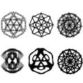 Geometric pattern star set pentagram astrology symmetry Royalty Free Stock Photo