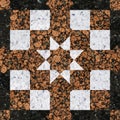 Geometric pattern tiles made from natural granite Royalty Free Stock Photo