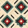 Geometric pattern using square shapes in cultural motifs and vintage minimalism (tiled)