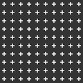 Geometric pattern of white plus signs on dark gray background Royalty Free Stock Photo