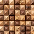 A geometric pattern of wooden blocks Royalty Free Stock Photo