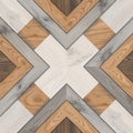 Geometric pattern wooden floor and wall mosaic decor tile
