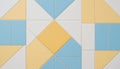 Geometric Pattern of Yellow Blue and White Tiles Royalty Free Stock Photo
