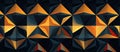 Geometric pattern with yellow and electric blue triangles on a black background Royalty Free Stock Photo