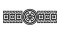 Geometric Patterned Border with Ornate Medallion, vector design Generative AI Royalty Free Stock Photo
