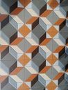 Geometric patterned ceramic floor. Background with star-shaped geometric texture. Royalty Free Stock Photo