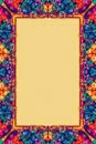 Geometric patterned frame, vibrant colors, sharp lines, frame, polygon