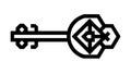 Geometric Patterned Key Icon Vector, vector design Generative AI Royalty Free Stock Photo