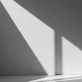 Geometric patterns of light and shadow create intersecting triangles on a smooth, Royalty Free Stock Photo