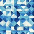Geometric patterns in various shades of blue create visually striking design. low poly style adds depth and texture, making it