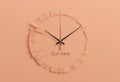 Geometric Peach Clockface Simple Lines and Custom Text Options on a Numberless Design Royalty Free Stock Photo