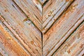 Geometric peeling old wall is from boards Royalty Free Stock Photo