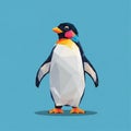A geometric penguin illustration features bold, Royalty Free Stock Photo