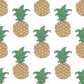 Geometric pineapple seamless pattern Royalty Free Stock Photo