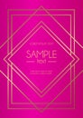 Geometric pink design template with fuchsia pink background and