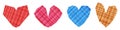 Geometric Plaid Hearts Vector Illustration Royalty Free Stock Photo