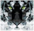 Geometric polygon white tiger head, triangle pattern design