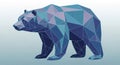 A geometric polygonal bear illustration composed Royalty Free Stock Photo