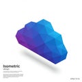 A geometric, polygonal cloud shape featuring a gradient of blue to purple hues. The Royalty Free Stock Photo