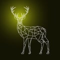 Geometric polygonal deer on dark background.