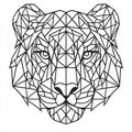 This geometric, polygonal drawing depicts the face of a leopard in a modern, minimalist design. Royalty Free Stock Photo
