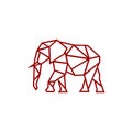 Geometric polygonal Elephant logo vector