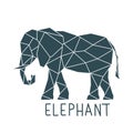 Geometric polygonal Elephant Print with lettering.