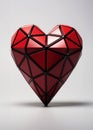 Geometric polygonal heart. Composition for Valentine's Day