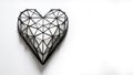 Geometric polygonal heart. Composition for Valentine's Day