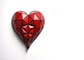 Geometric polygonal heart. Composition for Valentine's Day