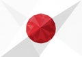 Geometric, polygonal red sphere set against a background of Royalty Free Stock Photo