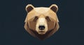Geometric polygonal rendering of a bear\'s Royalty Free Stock Photo