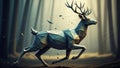 Seem to break away from the deer s form enhancing the illusion Royalty Free Stock Photo