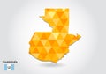Geometric polygonal style vector map of guatemala. Low poly map of guatemala. Royalty Free Stock Photo